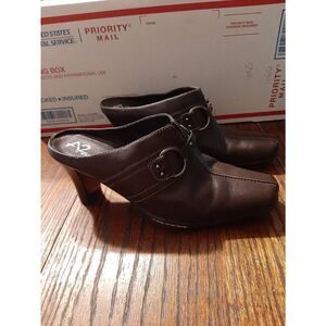 Size 6B A2 Aerosoles Snapezoid Mules Shoes Clogs Heels Brown